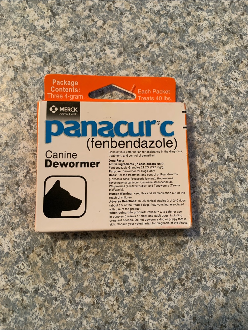 Panacur C Canine Dewormer (Fenbendazole), 4 Gram, 3 Count (Pack of 1), Red